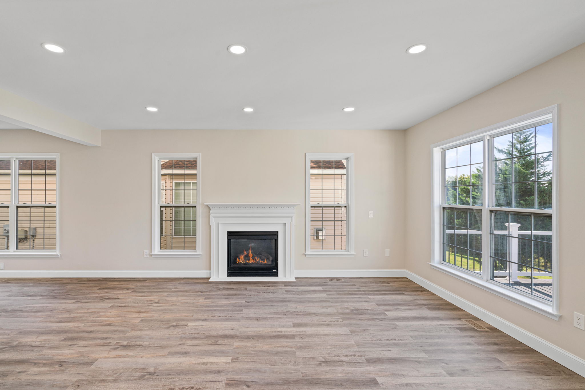 Living Room — Full View, Recessed Lighting, LVP — JB Design and Renovations Dumfries VA